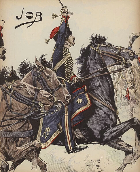 French cavalryman of the Napoleonic Wars (colour litho)
