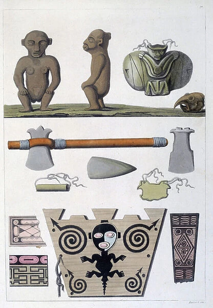 French colonies: objects of the Arawak, the first inhabitants of Martinique in the West