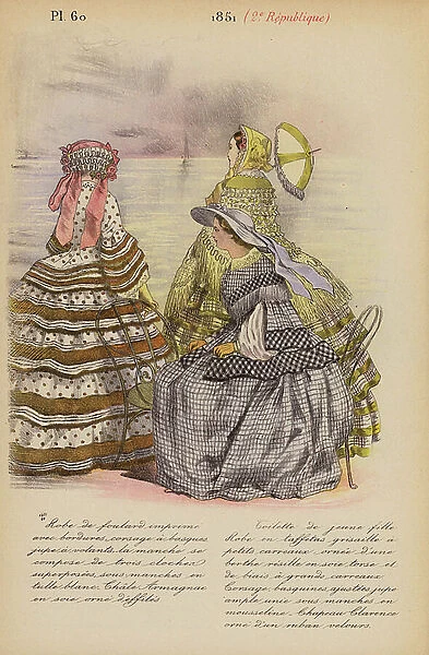 French fashion: 1851, 2e Republique (colour litho)