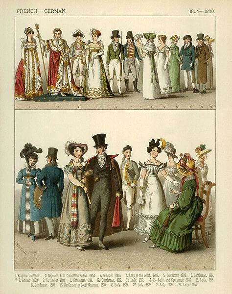 French and German Costumes 1804-1830
