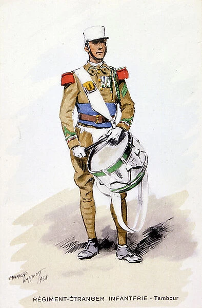 French legionnaire colonial soldier depicted on a postcard 1895 Algeria