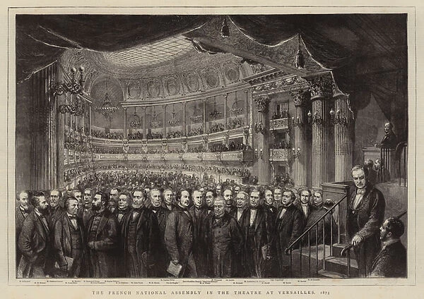 The French National Assembly in the Theatre at Versailles, 1873 (engraving)