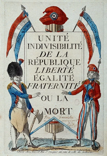 French Revolution: 'Unite, indivisibilite de la Republique '