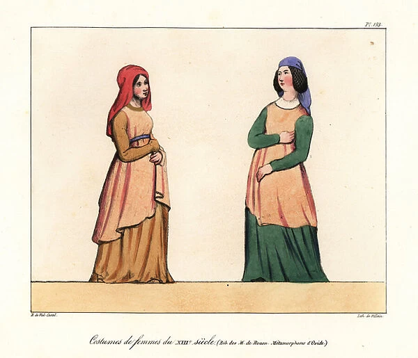 French womens costumes of the 13th century