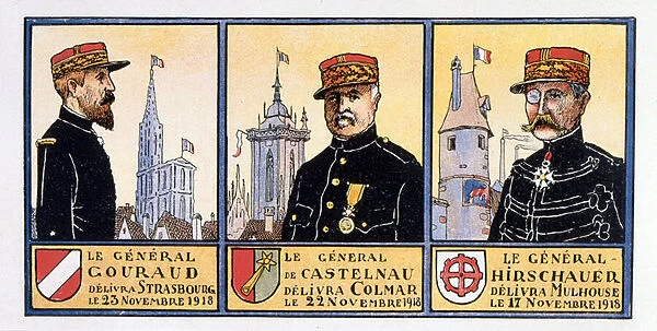 French World War One, Generals, Gouraud, Castelnau and Hirschauer