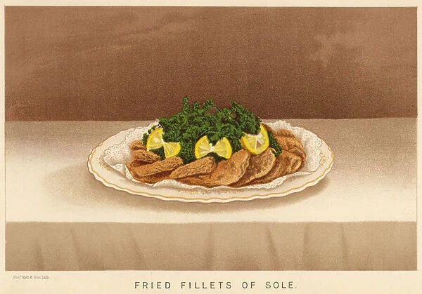 Fried Fillets of Sole (colour litho)