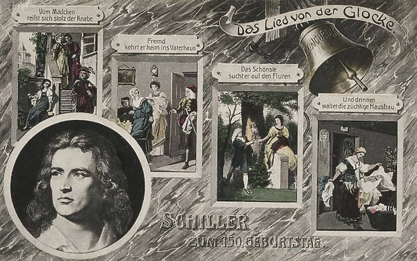 Friedrich Schiller (colour litho)