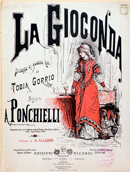 Frontispiece of La gioconda, opera by Ponchielli, 1876