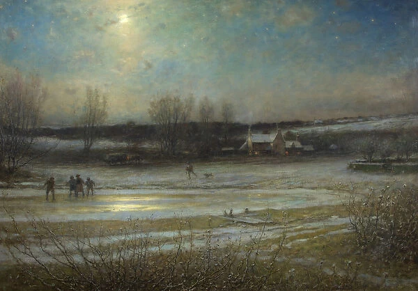 A Frosty Night - the Frozen Mill Pond, c. 1904 (oil on canvas)