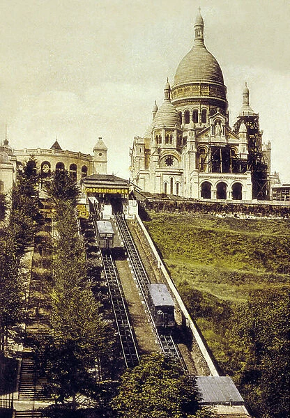 The Funicular and Sacre Coeur, Montmartre, c. 1905 (photo)