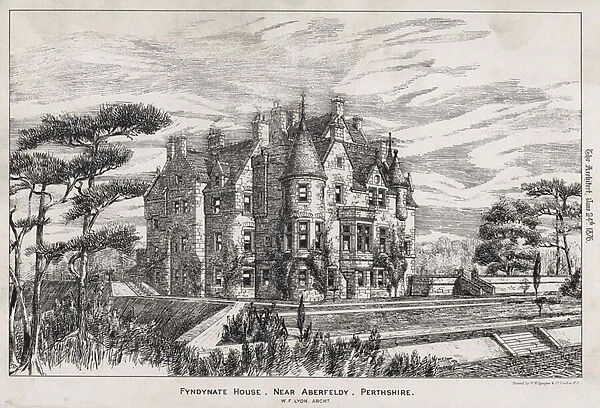 Fyndynate House, near Aberfeldy, Perthshire (engraving)