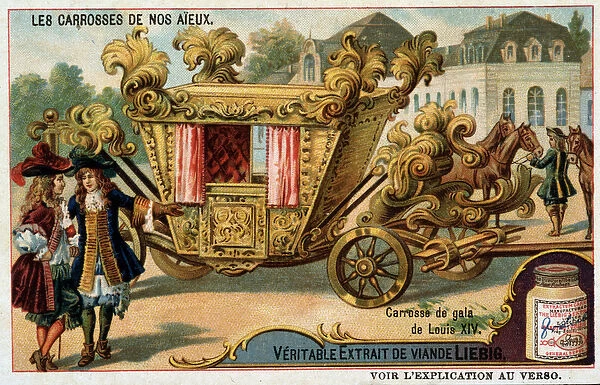 Gala carriage of Louis XIV - Liebig chromolithography, beginning XXth century