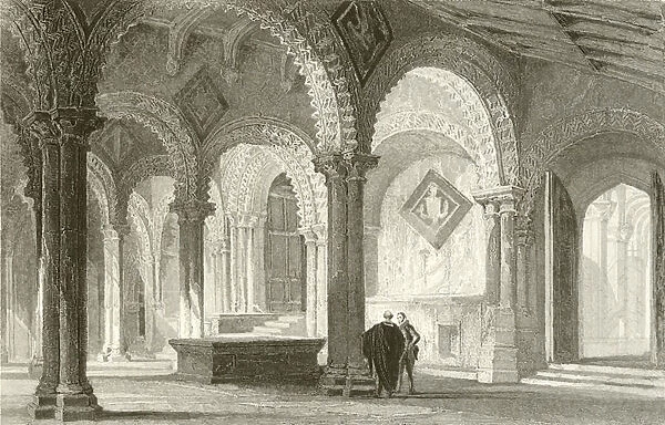 The Galilee, West End of Durham Cathedral (engraving)