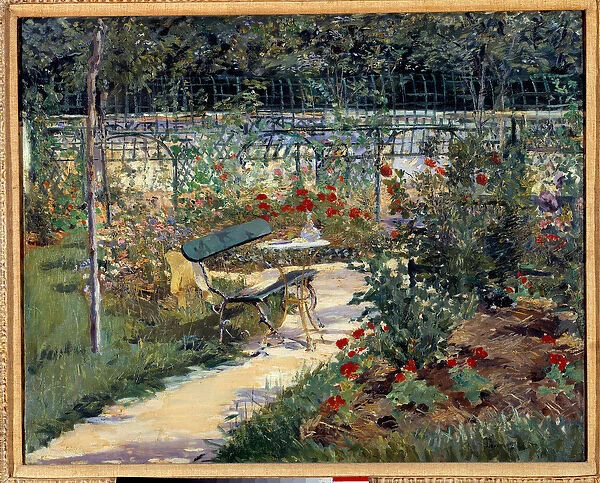 My garden, the bench. Painting by Edouard Manet (1832-1883), 1883. Private collection