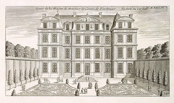 Garden elevation of the Count Vartenaers house, c. 1720s (engraving)