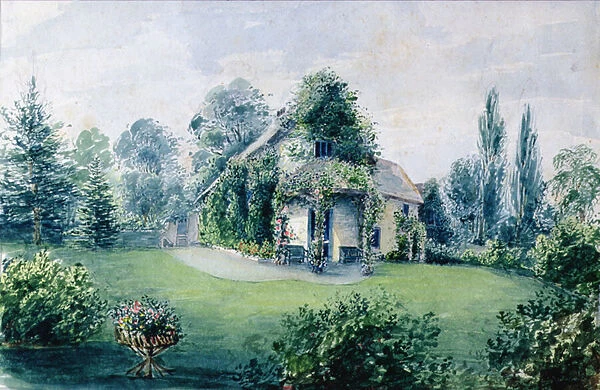 A garden folly, 1850 (w  /  c on paper)