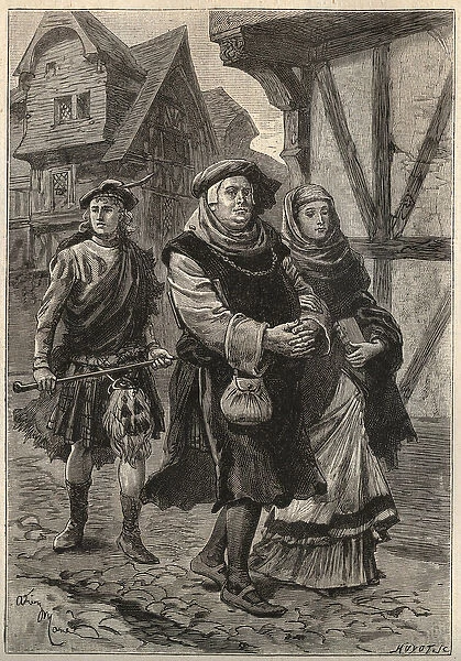 The Gartier (The Glover) accompanying his daughter to the church - 19th century