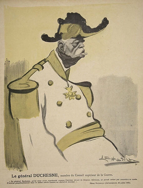 General Duchesne, member of the War Council, illustration from L assiette au Beurre: Nos Generaux, 12th July 1902 (colour litho)