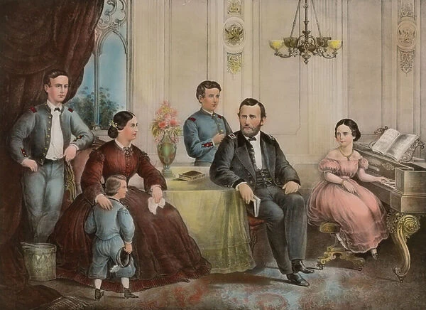 General Grant and His Family, 1866 (lithograph)