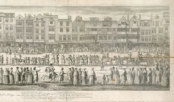 A geometrical view of the grand procession of the Scald Miserable Masons, Somerset House, London (engraving)