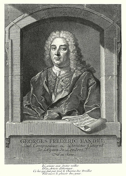 George Frideric Handel, German Baroque composer (engraving)
