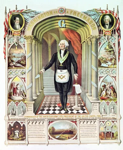 George Washington as a Freemason (litho)