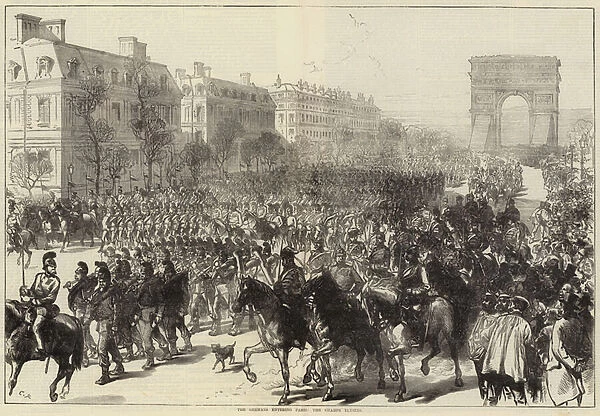 The Germans entering Paris, the Champs Elysees (engraving)