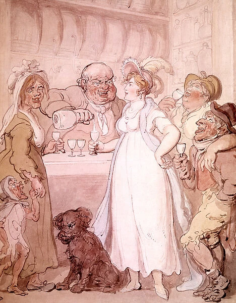 A Gin Shop, c. 1808-09 (watercolour)