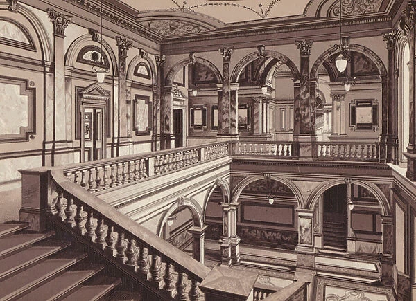 Glasgow: Marble Hall and Staircase, Municipal Buildings (litho)