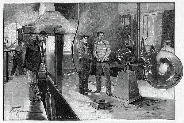 Glass blower, c1880 (engraving)
