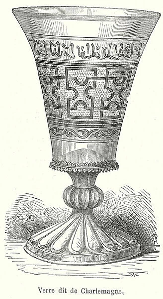 Goblet known as the Glass of Charlemagne (engraving)