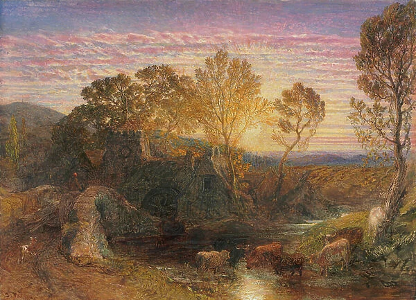 The Golden Hour, 1865 (w / c and gouache with graphite and scraping)