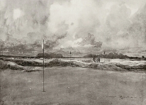 Golf Courses: Mitcham, the seventh green (litho)