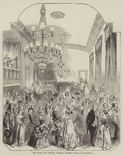 The Grand Ball Costume, Victoria Assembly Rooms, Southampton (engraving)