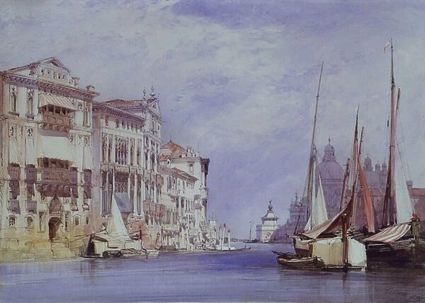 The Grand Canal, Venice, 1859 (pencil and w  /  c on paper)