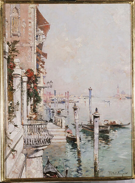 The Grand Canal, Venice (oil on panel)