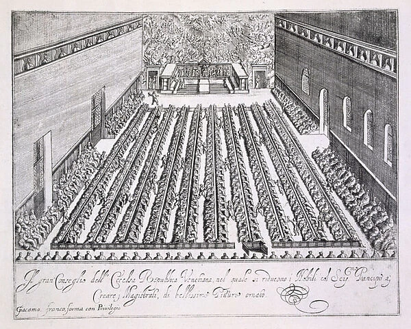 Grand Council of the Venetian Republic in session, 1876 (engraving)