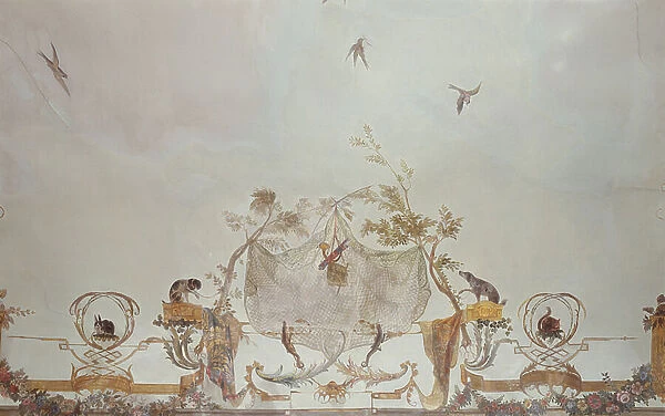 The Grande Singerie, detail, c. 1735 (mural)