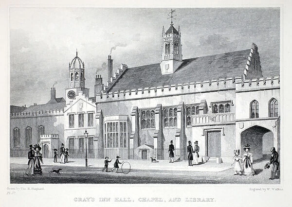 Grays Inn Hall, Chapel and Library, from London and it