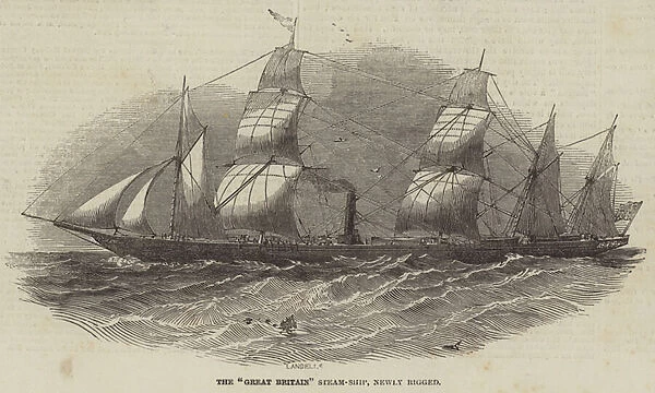 The 'Great Britain'Steam-Ship, newly rigged (engraving)