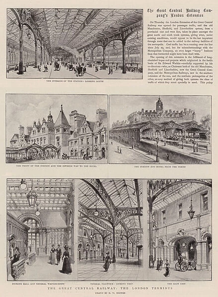 The Great Central Railway, the London Terminus (litho)