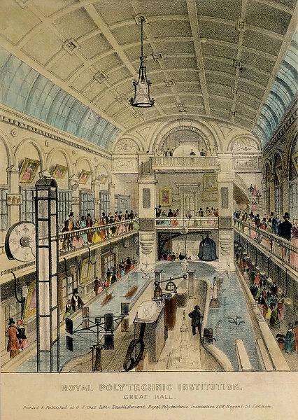 Great Hall of the Royal Polytechnic Institution, Regent Street, printed by G. J. Cox, c