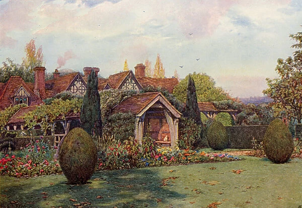 Great Tangley Manor, Surrey (colour litho)