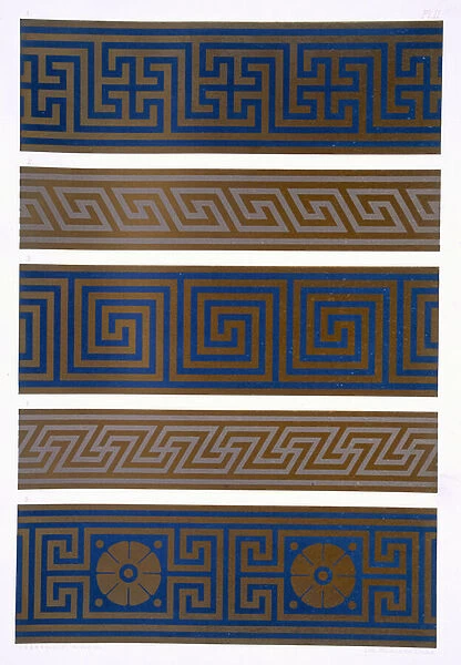 Greek Ornament: Bands or borders in dark on light and light on dark colours