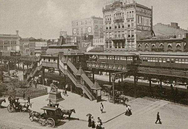 Greeley Square, seen from Broadway and 34th St. New York City, 1898 (litho)