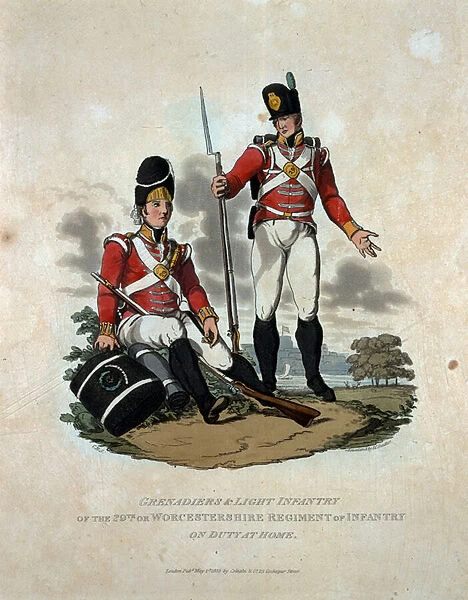Grenadiers and Light Infantry of the 29th or, Worcestershire Regiment of Infantry on Duty