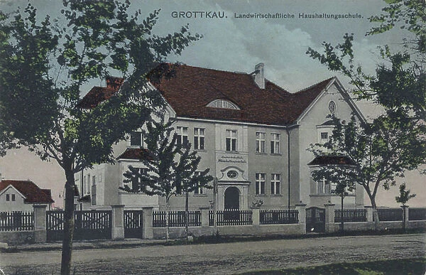 Grottkau, agriculture Household School, Grodkow, Upper Silesia, Germany, Poland, view c. 1900-1910