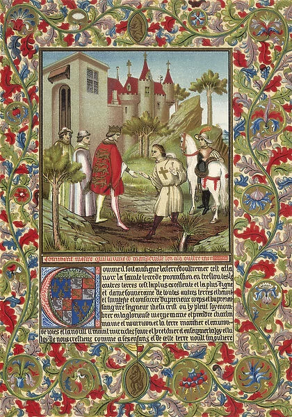 Guillaume de Mandeville, 3rd Earl of Essex, meets Richard the Lionheart (chromolithograph)