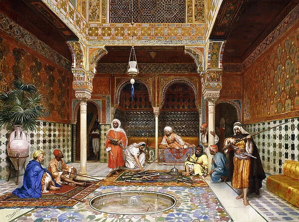 Gunsmiths At The Palace Of Alhambra, Granada, 1878 (oil on panel)