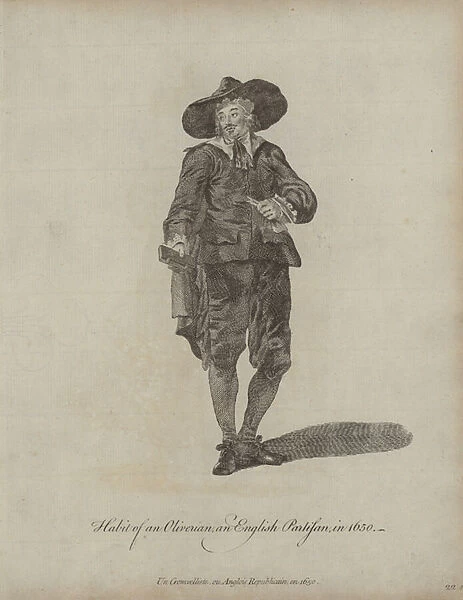 Habit of an Oliverian and English Partisan in 1650 (engraving)